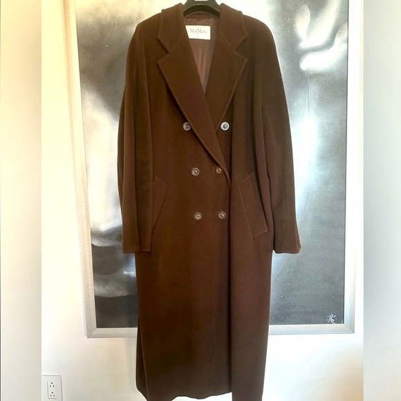 MAX MARA XL 16 MAXI DOUBLE BREASTED CASHMERE ULTRA LONG COAT SPECIAL ORDER - Picture 3 of 12
